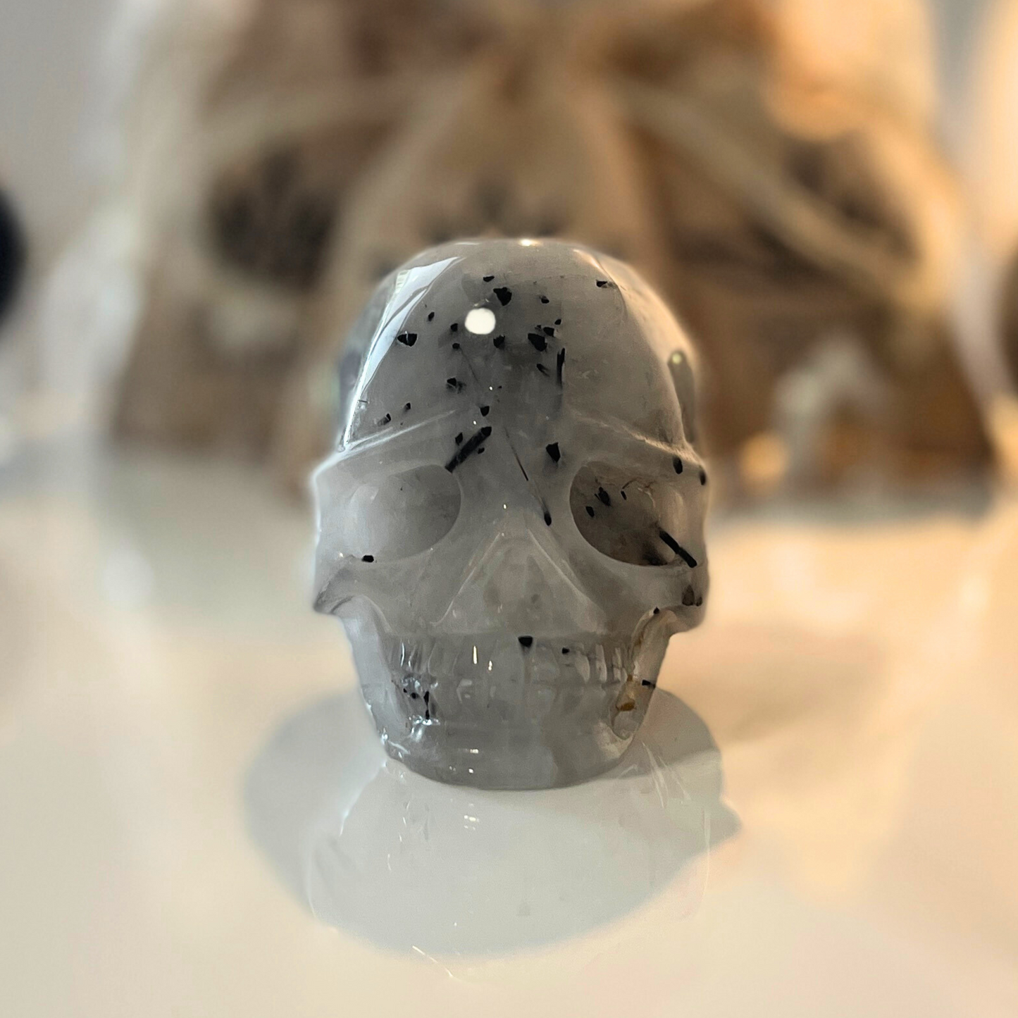 Tourmaline Quartz Skull