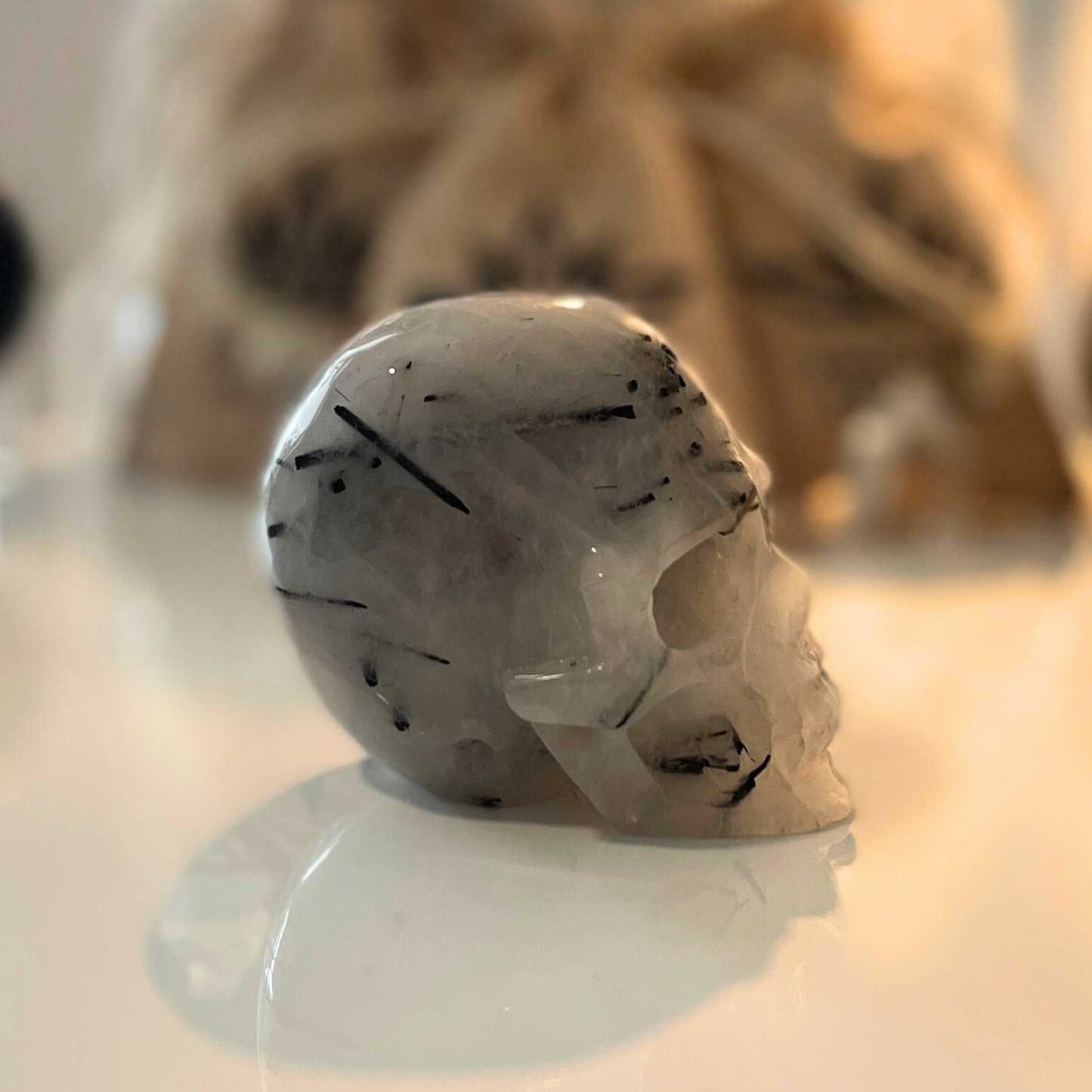 Tourmaline Quartz Skull