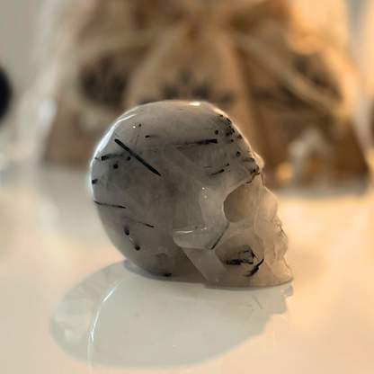 Tourmaline Quartz Skull