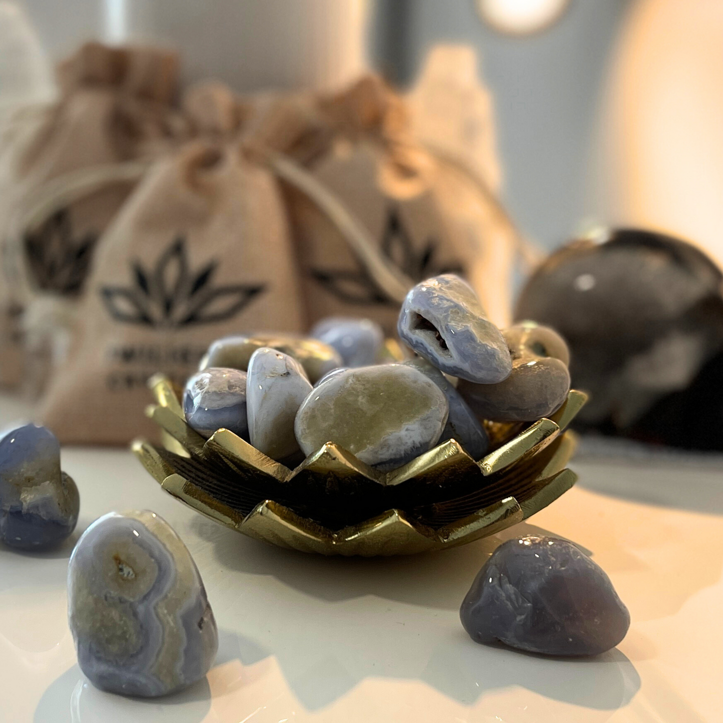 Blue Agate Tumble Stone