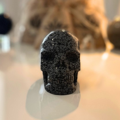 Snowflake Obsidian Skull