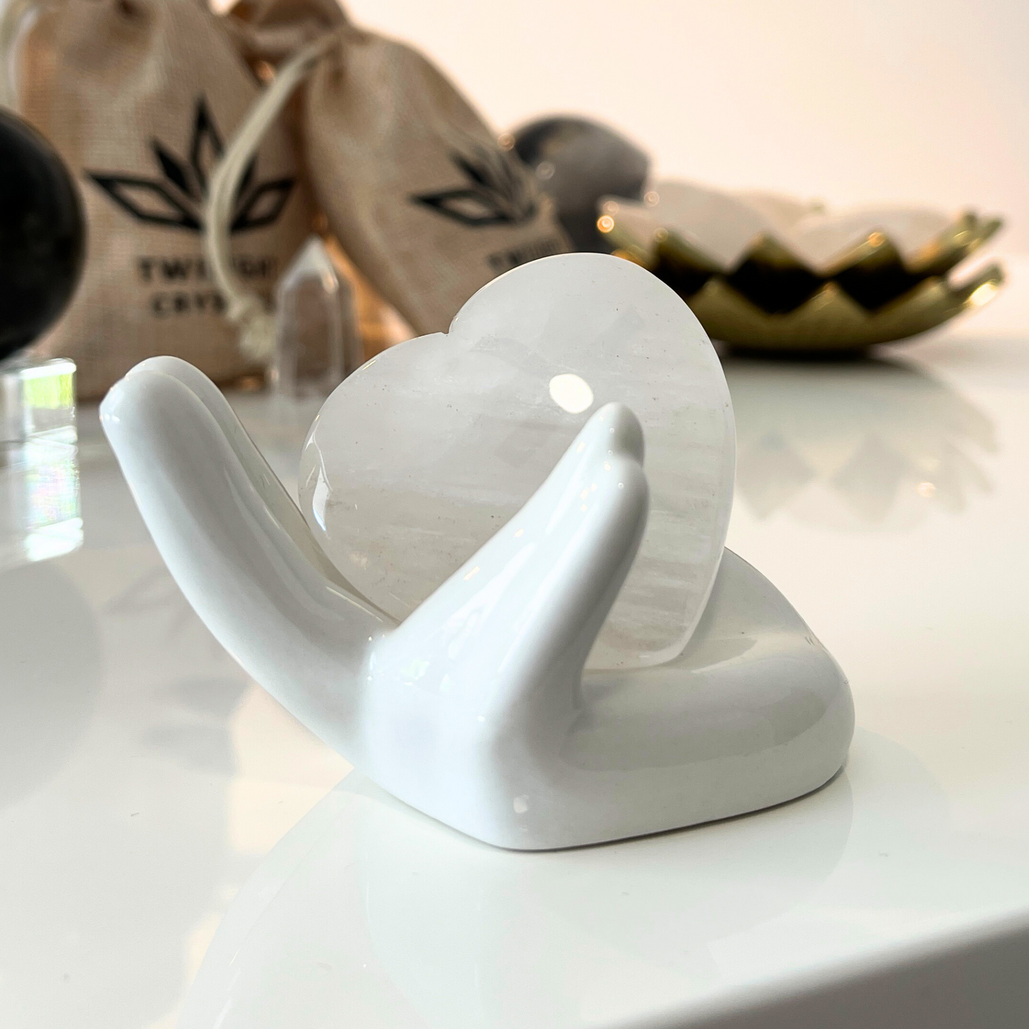 Large Clear Quartz Heart