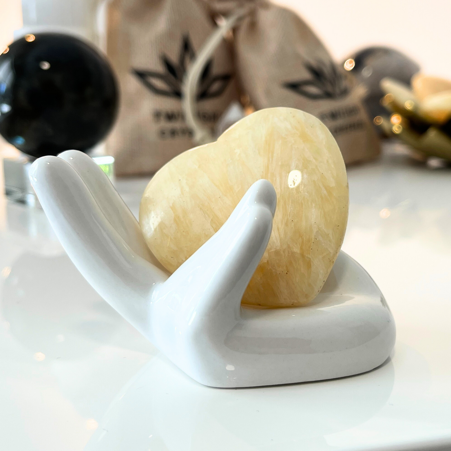 Large Yellow Jasper Heart