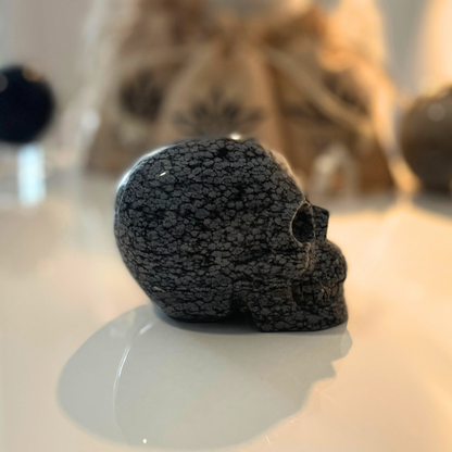 Snowflake Obsidian Skull