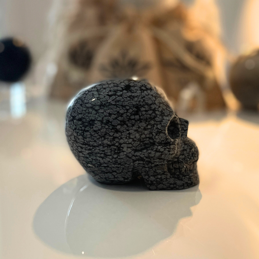 Snowflake Obsidian Skull